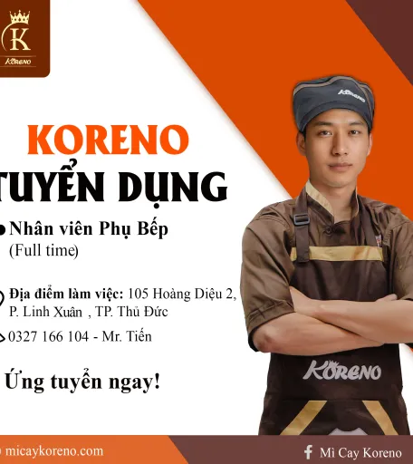 MÌ CAY KORENO HOÀNG DIỆU 02 TUYỂN DỤNG PHỤ BẾP